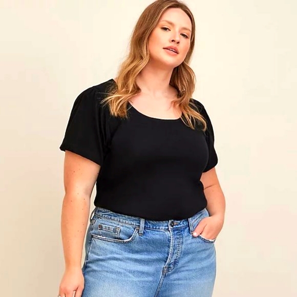 ❤️NWT VINTAGE TORRID PUFF SLEEVE TEE - SLUB KNIT COTTON - PLUS SIZE - Picture 8 of 11